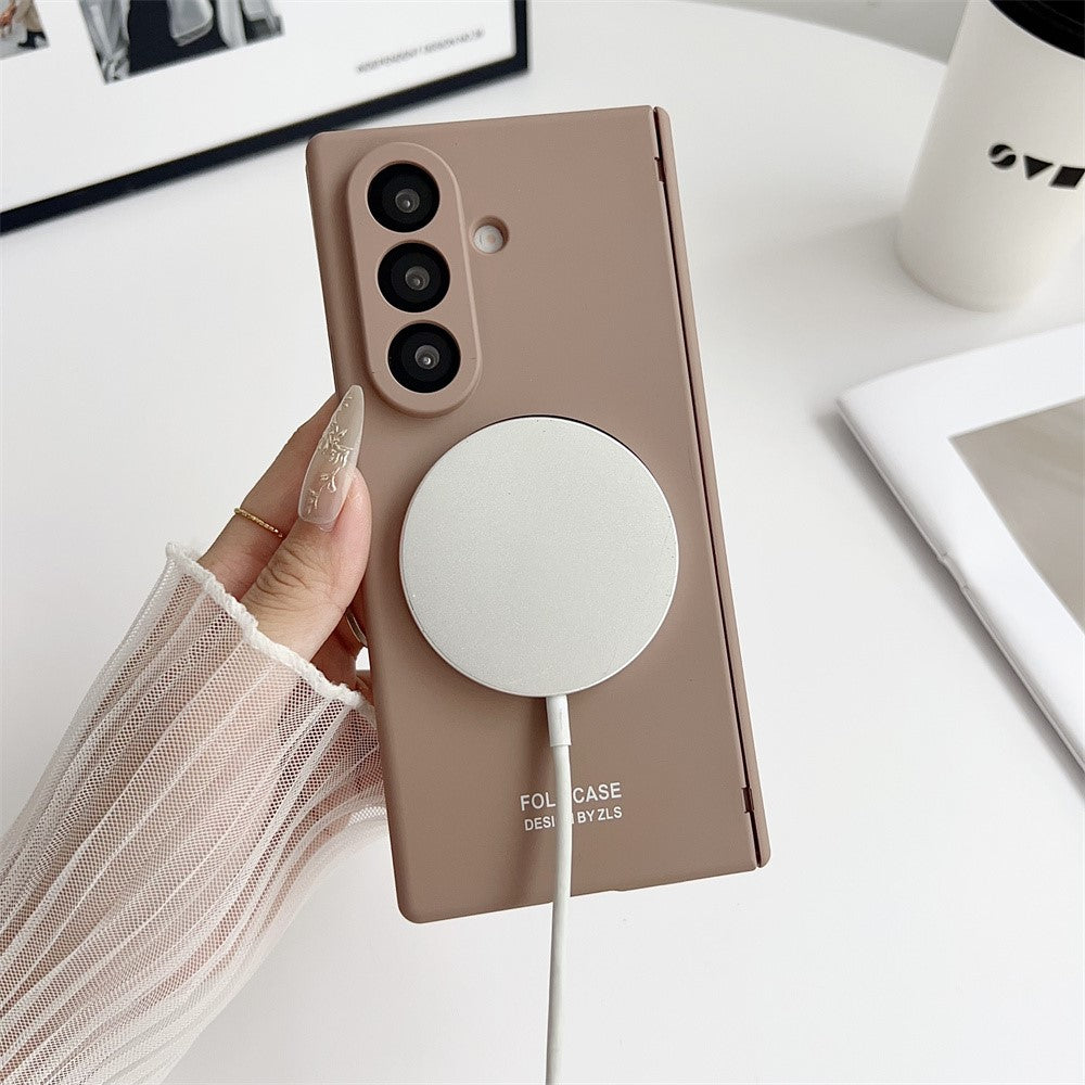 For Samsung Galaxy Z Fold7 5G Case Hard PC Phone Cover Compatible with MagSafe - Coffee