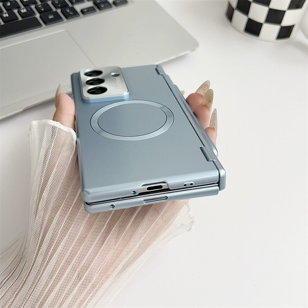 For Samsung Galaxy Z Fold7 5G Case Hard PC Phone Cover Compatible with MagSafe - Rose Gold