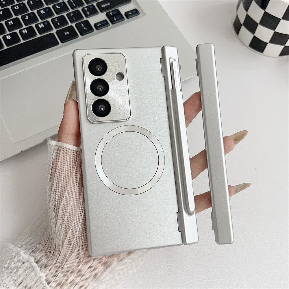 For Samsung Galaxy Z Fold7 5G Case Hard PC Phone Cover Compatible with MagSafe - Silver