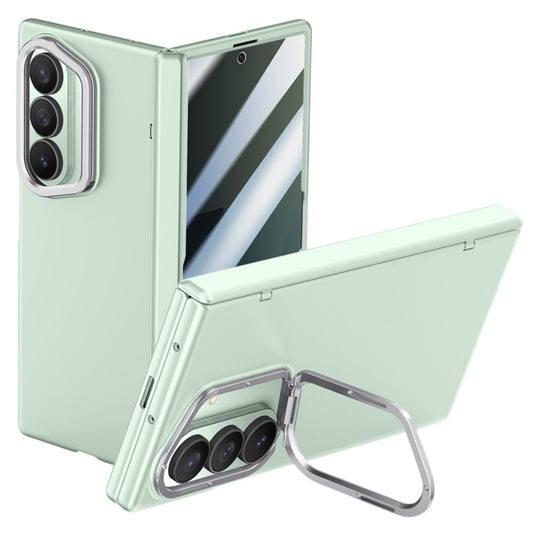 For Samsung Galaxy Z Fold7 5G Case PC Hard Phone Cover with Anti-Spy Film, Lens Frame Kickstand - Green