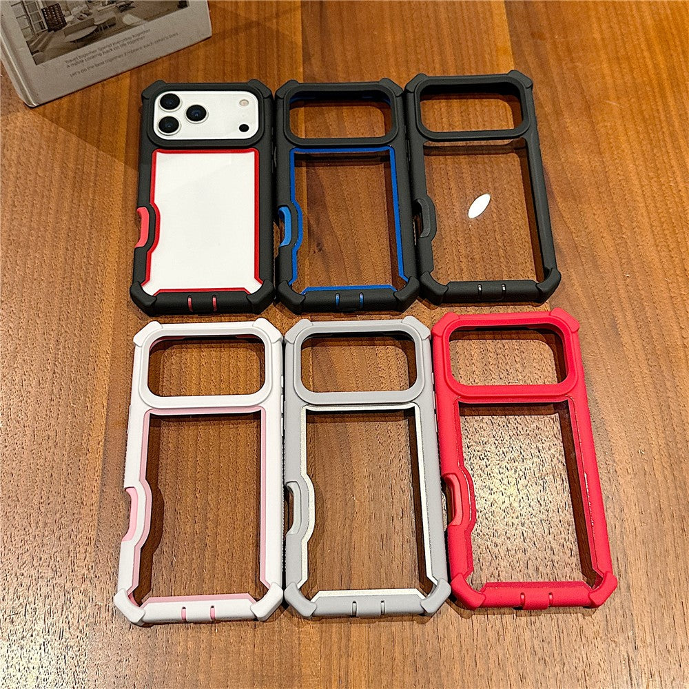 For iPhone 17 Pro Max Case Clear Detachable 2 in 1 Shockproof TPU + PC Phone Back Cover - Pink