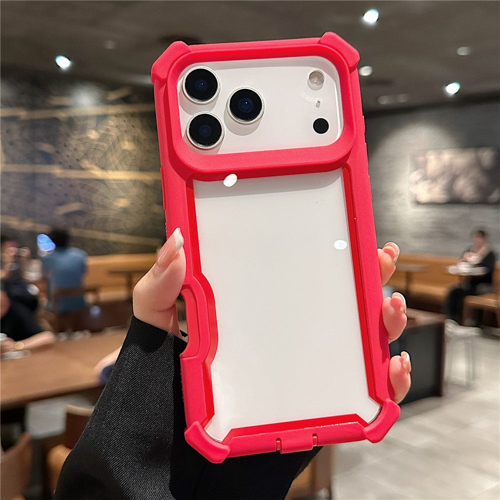 For iPhone 17 Pro Max Case Clear Detachable 2 in 1 Shockproof TPU + PC Phone Back Cover - Red