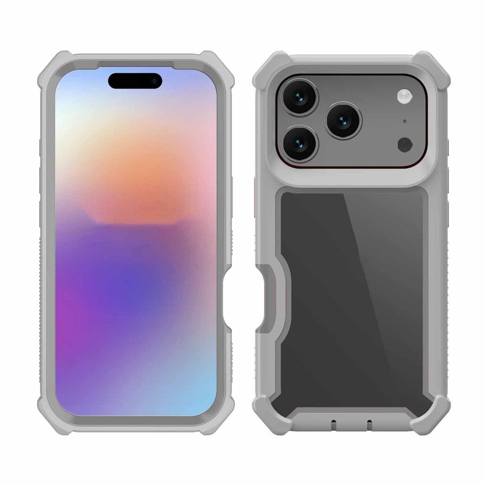 For iPhone 17 Pro Max Case Clear Detachable 2 in 1 Shockproof TPU + PC Phone Back Cover - Grey