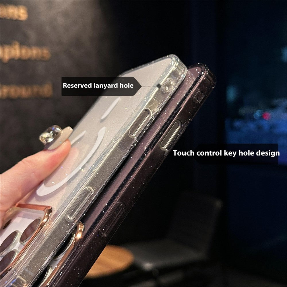 For iPhone 17 Pro Max Case Compatible with MagSafe PC + TPU + Acrylic Anti-Drop IMD Phone Cover - White