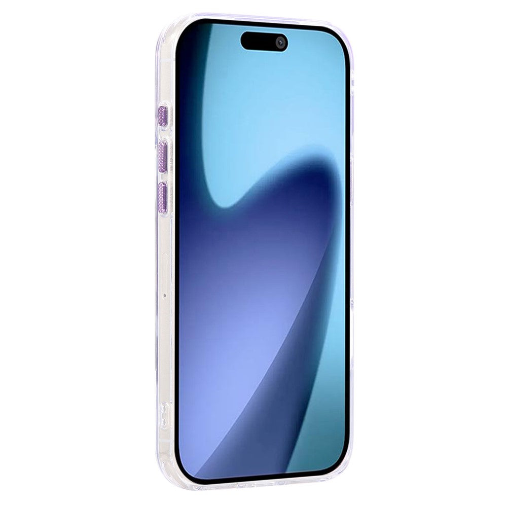 For iPhone 17 Pro Max Case Compatible with MagSafe PC + TPU Clear Phone Cover with Diamond Texture Lens Frame - Purple