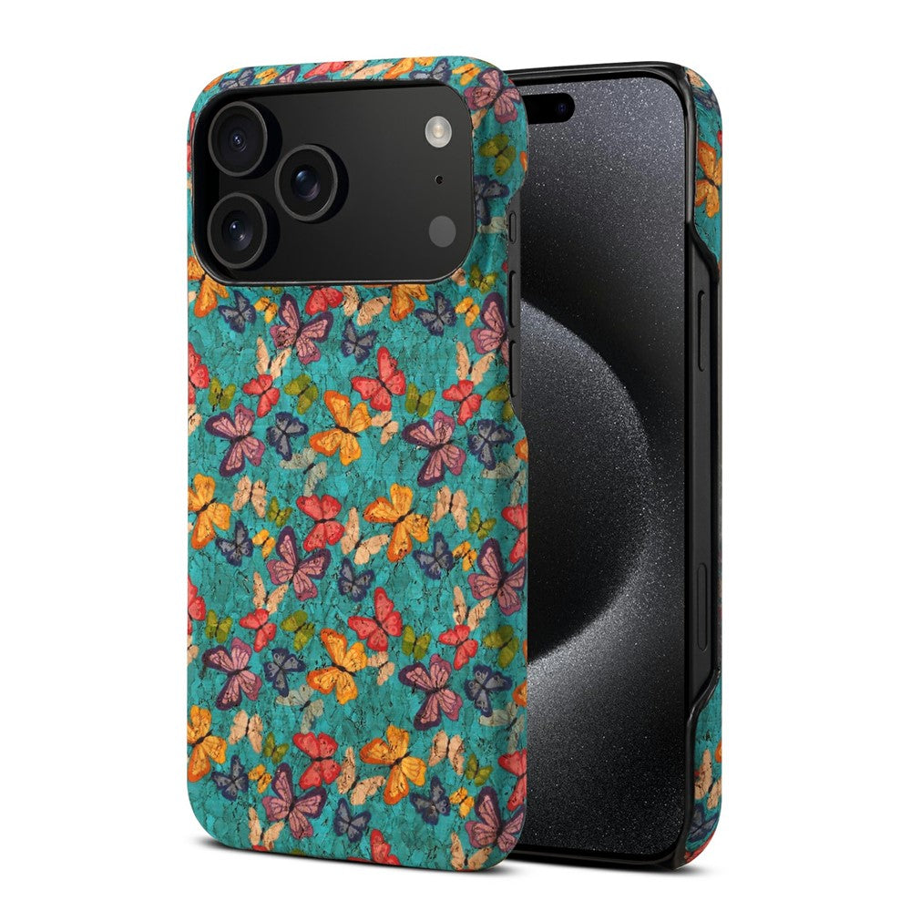 For iPhone 17 Pro Max Case Pattern Printed PU Leather + PC Phone Cover - Blue