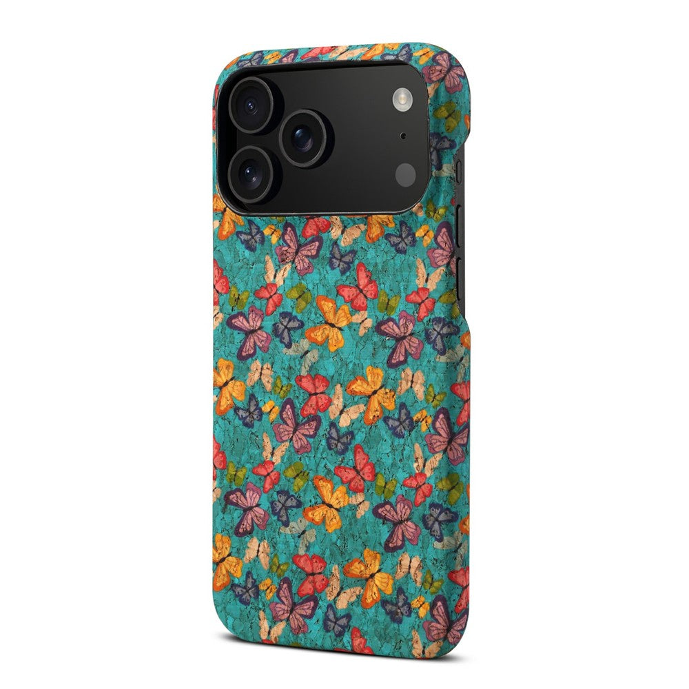 For iPhone 17 Pro Max Case Pattern Printed PU Leather + PC Phone Cover - Blue