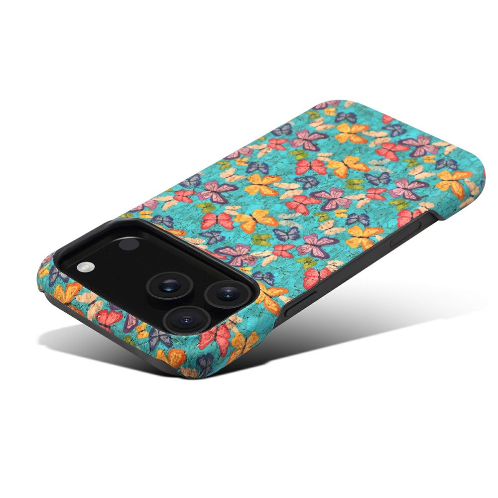 For iPhone 17 Pro Max Case Pattern Printed PU Leather + PC Phone Cover - Blue