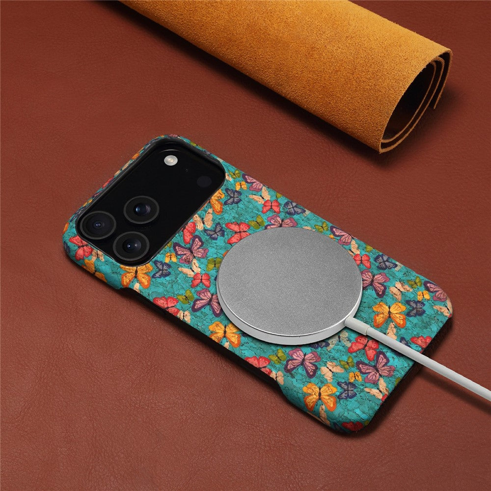 For iPhone 17 Pro Max Case Pattern Printed PU Leather + PC Phone Cover - Blue