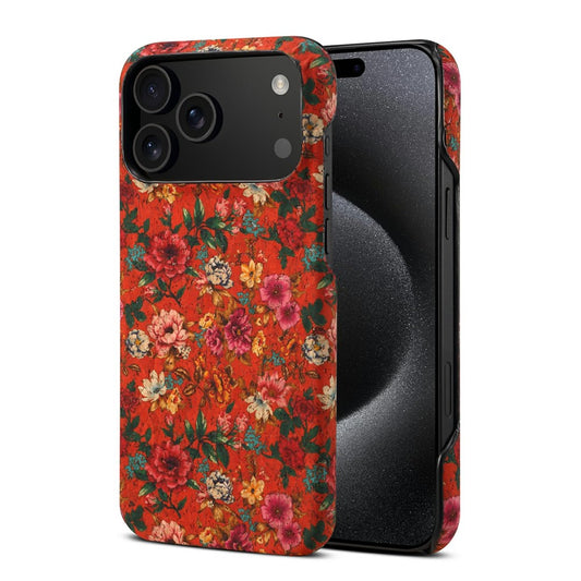 For iPhone 17 Pro Max Case Pattern Printed PU Leather + PC Phone Cover - Red