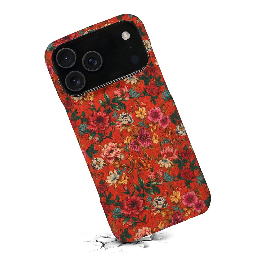 For iPhone 17 Pro Max Case Pattern Printed PU Leather + PC Phone Cover - Red