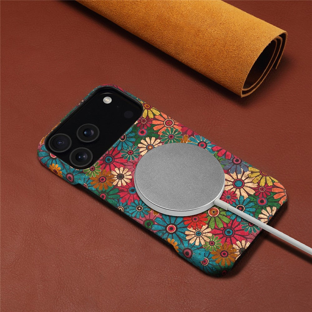 For iPhone 17 Pro Max Case Pattern Printed PU Leather + PC Phone Cover - Green