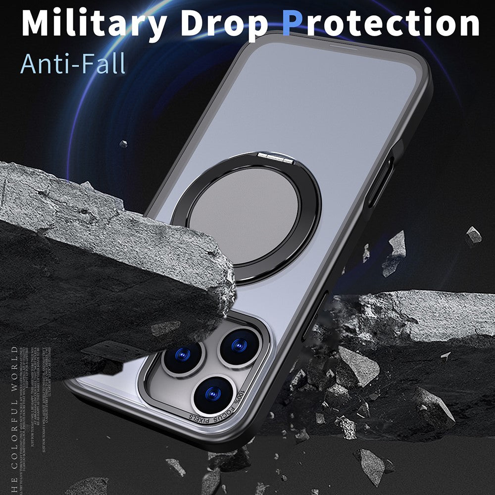 For iPhone 17 Pro Max Case Compatible with MagSafe TPU + PC Kickstand Phone Cover - Black