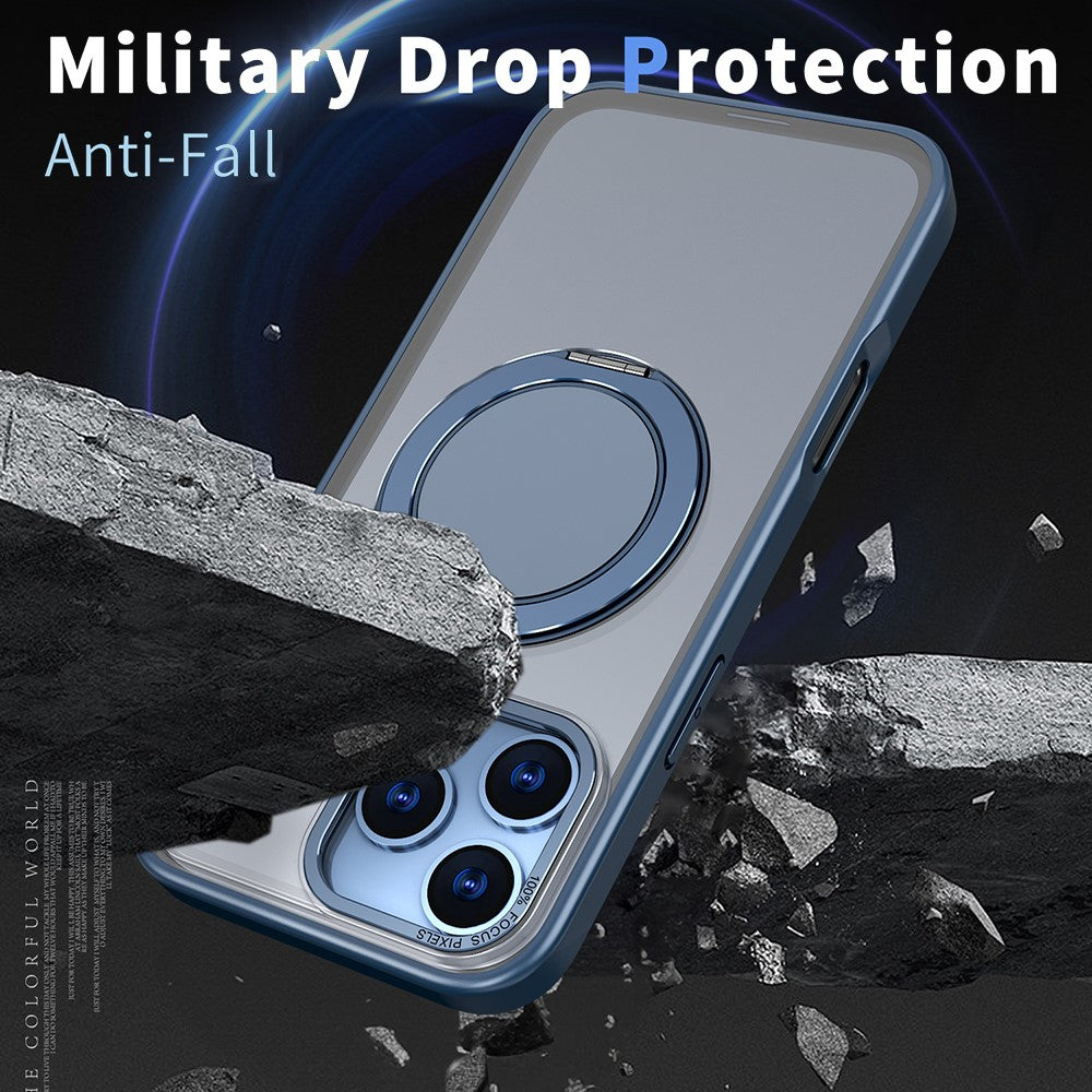 For iPhone 17 Pro Max Case Compatible with MagSafe TPU + PC Kickstand Phone Cover - Navy Blue