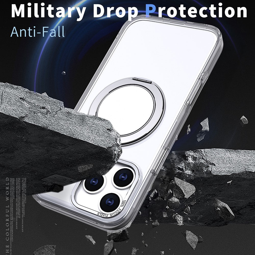 For iPhone 17 Pro Max Case Compatible with MagSafe TPU + PC Kickstand Phone Cover - Transparent