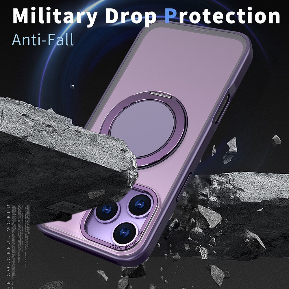 For iPhone 17 Pro Max Case Compatible with MagSafe TPU + PC Kickstand Phone Cover - Purple