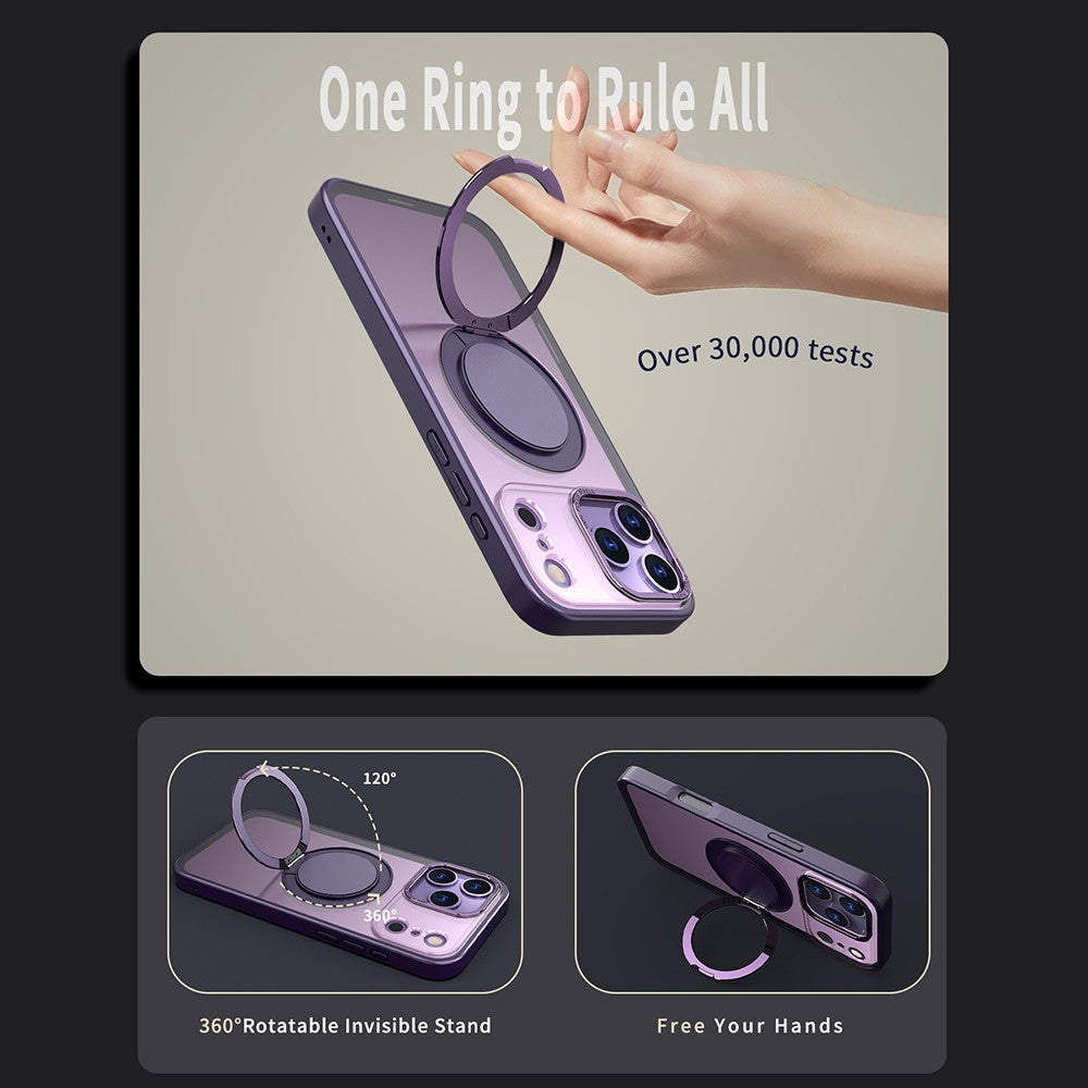 For iPhone 17 Pro Max Case Compatible with MagSafe TPU + PC Kickstand Phone Cover - Purple