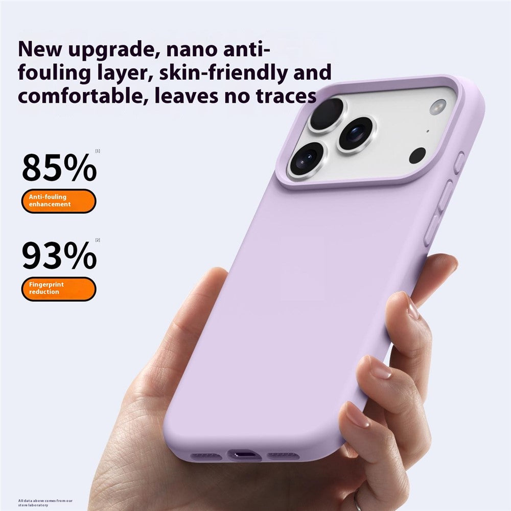 For iPhone 17 Pro Max Case Soft Microfiber Lining Liquid Silicone + PC Phone Cover - Bean Purple