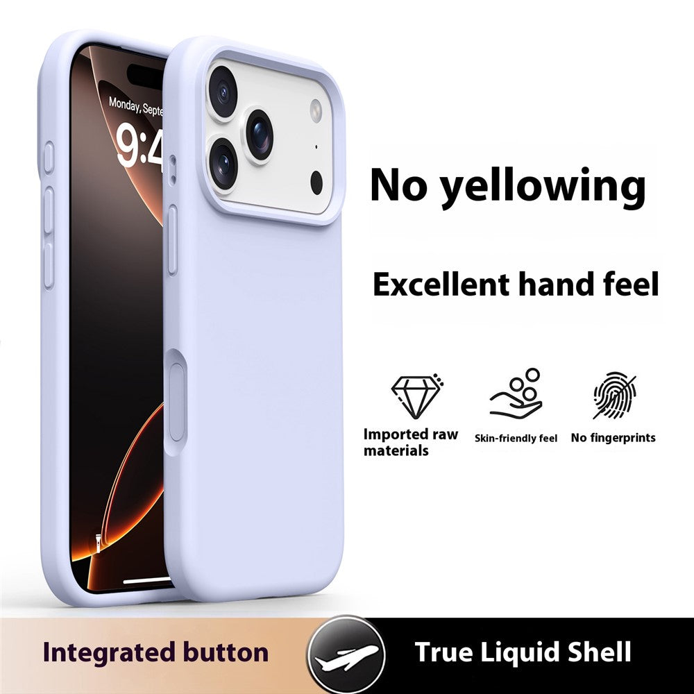 For iPhone 17 Pro Max Case Soft Microfiber Lining Liquid Silicone + PC Phone Cover - Misty Purple