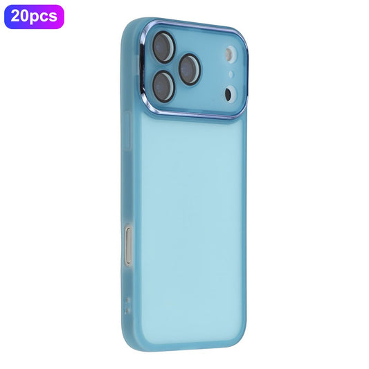 Bulk Purchasing 20Pcs For iPhone 17 Pro Max Case Electroplated Camera Frame TPU Phone Cover Precise Cutouts   - Transparent Blue