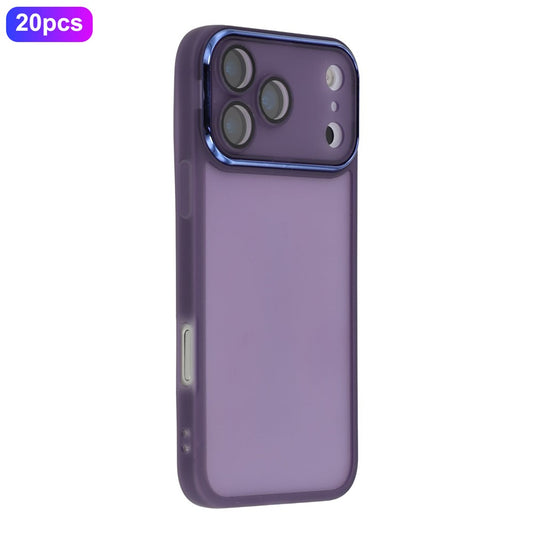 Bulk Buy 20 PCS For iPhone 17 Pro Max Case Electroplated Camera Frame Eagle Eye TPU Precise Cutouts Shockproof - Transparent Purple