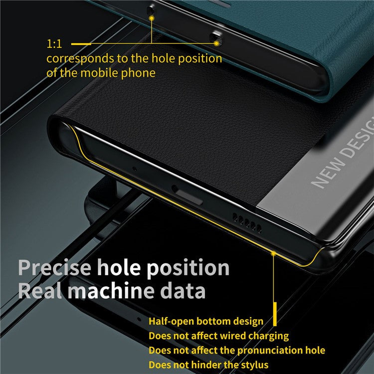 For Honor 70 5G Electroplating PU Leather Flip Stand Cover Auto Adsorption Phone Drop-proof Case - Red