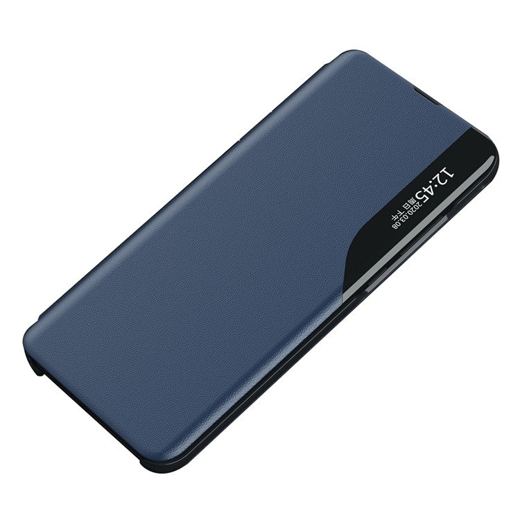 For Honor 70 5G PU Leather View Window Phone Stand Case Shockproof Phone Cover - Sapphire