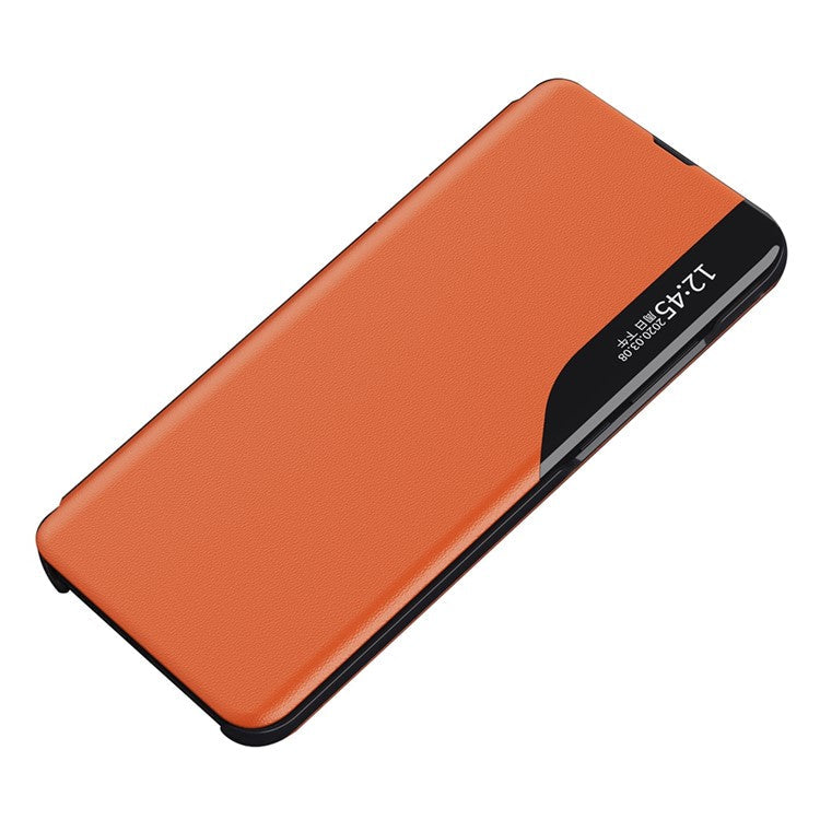 For Honor 70 5G PU Leather View Window Phone Stand Case Shockproof Phone Cover - Orange