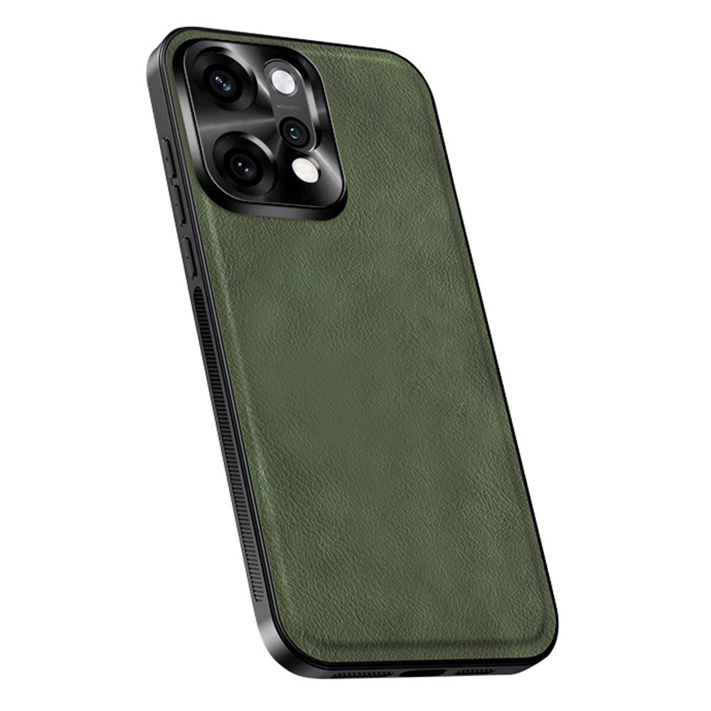 For Oppo Reno14 Pro 5G (Global) Case PU + TPU + PC Phone Back Cover with Metal Lens Frame - Green