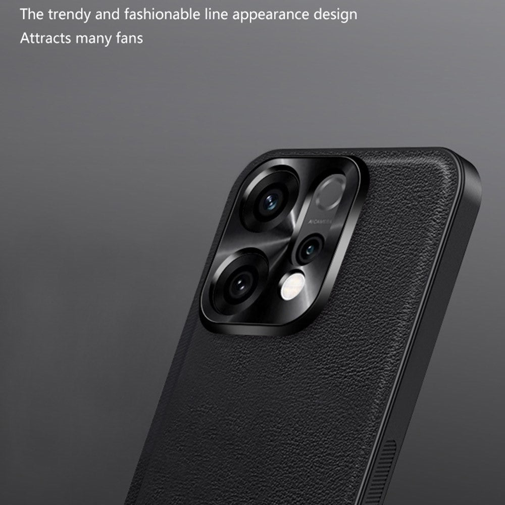 For Oppo Reno14 Pro 5G (Global) Case PU + TPU + PC Phone Back Cover with Metal Lens Frame - Brown