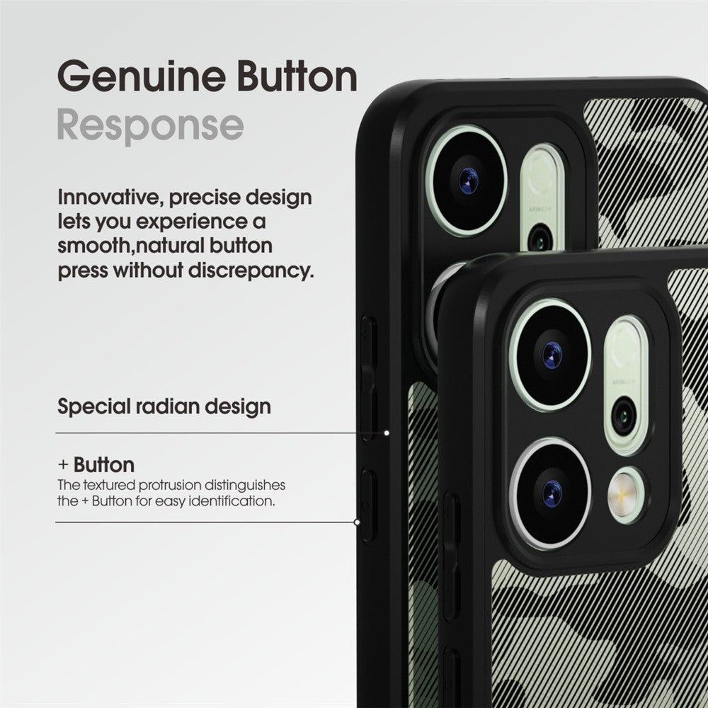 IBMRS For Oppo Reno14 Pro 5G (Global) Case Soft TPU Frame Hard PC Back Anti-Fall Phone Cover - Grid Camouflage