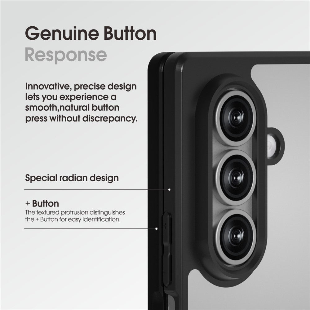 IBMRS For Samsung Galaxy Z Fold7 5G Case Soft TPU Frame Hard PC Back Anti-Fall Phone Cover - Transparent Black