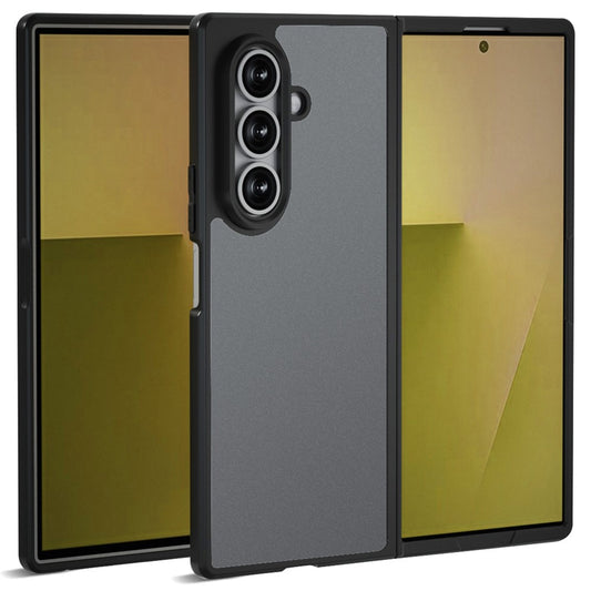 IBMRS For Samsung Galaxy Z Fold7 5G Case Soft TPU Frame Hard PC Back Anti-Fall Phone Cover - Matte Black