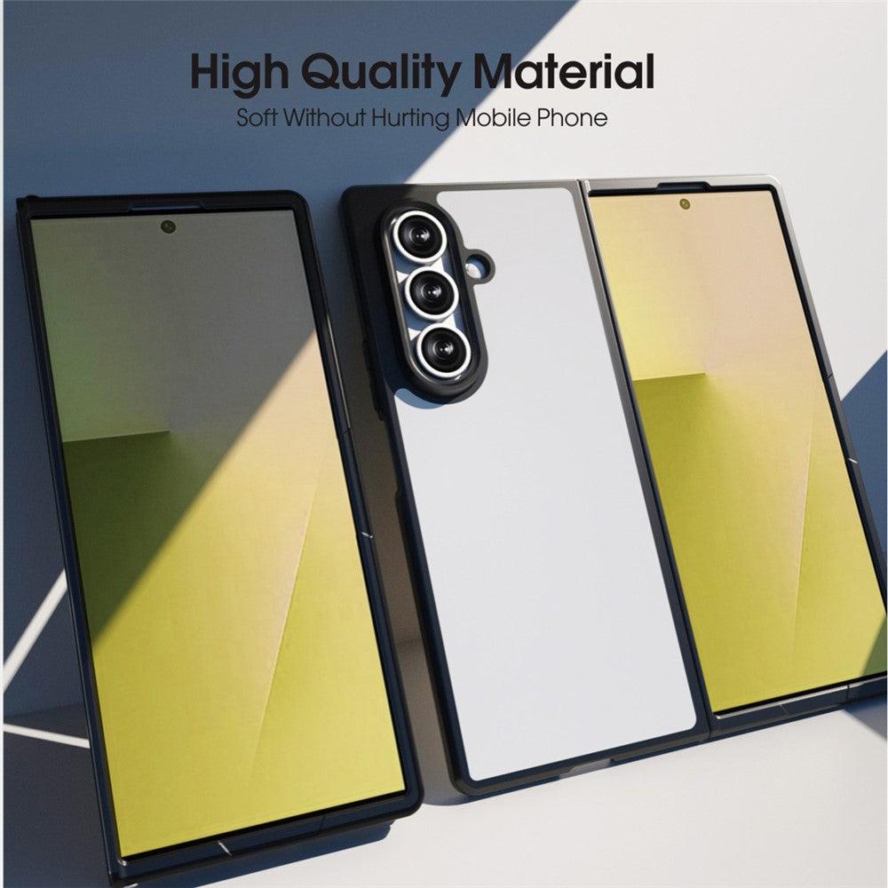 IBMRS For Samsung Galaxy Z Fold7 5G Case Soft TPU Frame Hard PC Back Anti-Fall Phone Cover - Matte Black