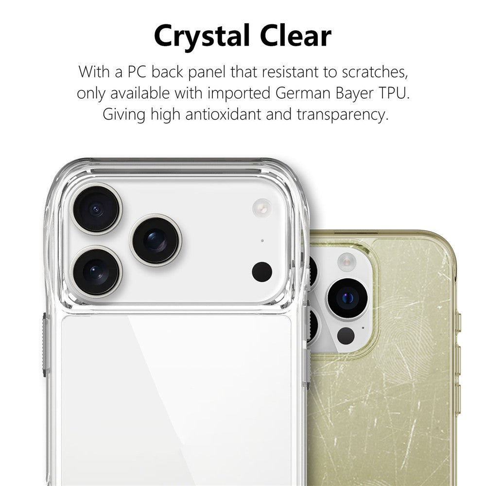 For iPhone 17 Pro Max Case Anti-Scratch TPU + PC Hybrid Clear Phone Cover