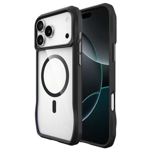 For iPhone 17 Pro Max Case Compatible with MagSafe Solid Border TPU + PC Phone Cover - Black