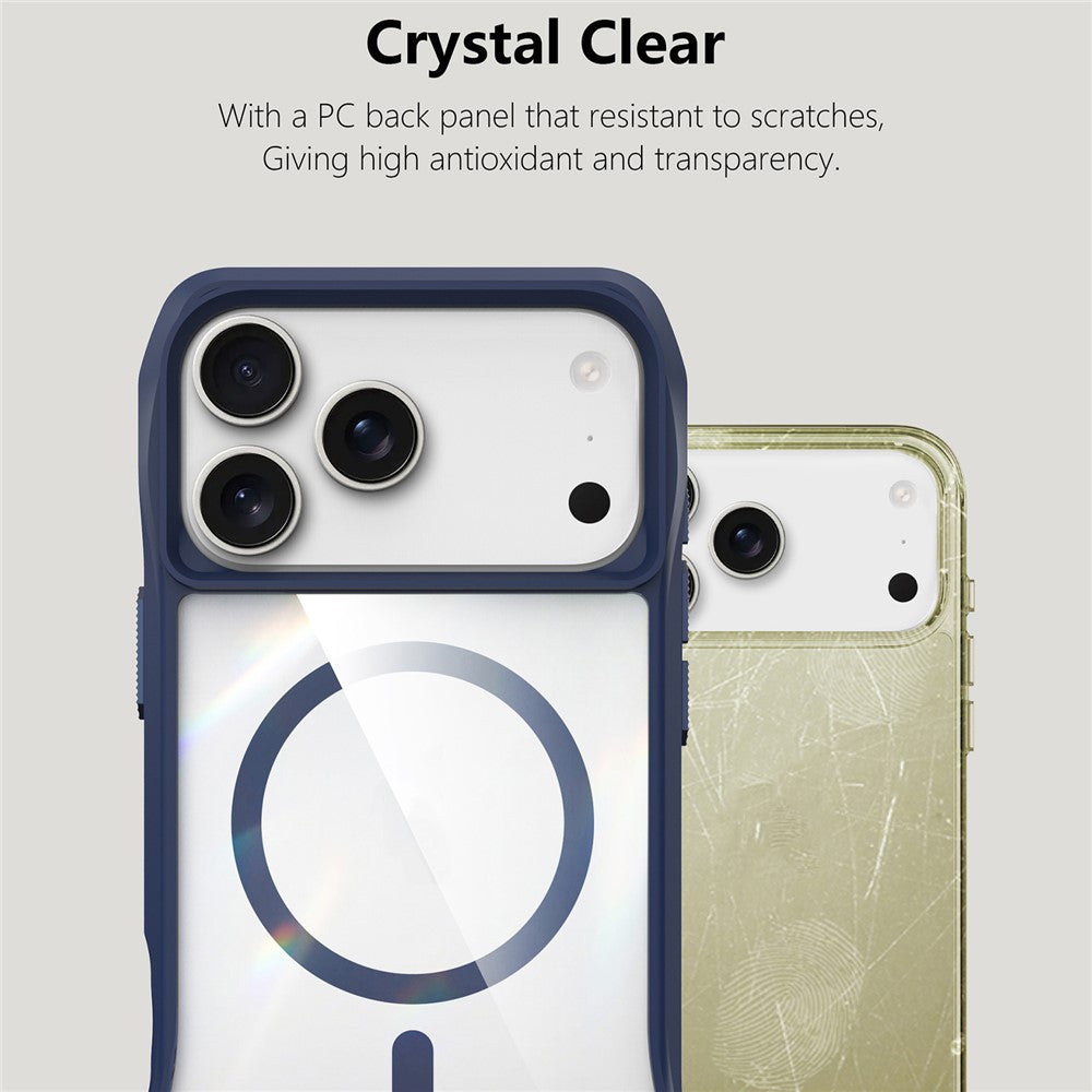 For iPhone 17 Pro Max Case Compatible with MagSafe Solid Border TPU + PC Phone Cover - Blue