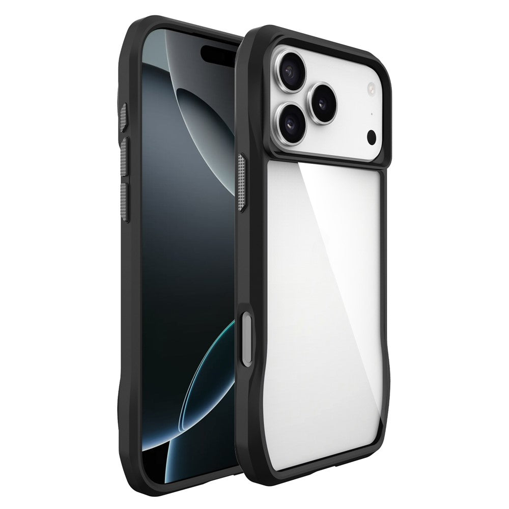 For iPhone 17 Pro Max Case Anti-Scratch TPU + PC Hybrid Phone Cover - Black