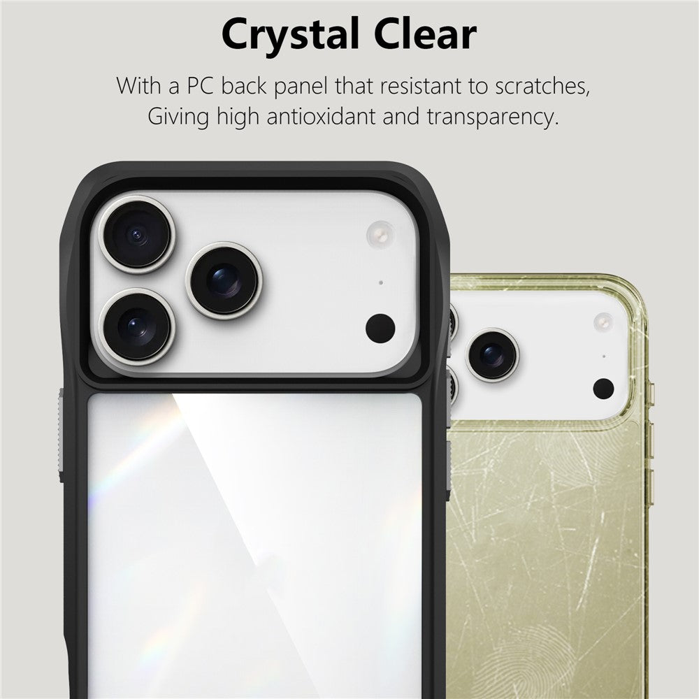 For iPhone 17 Pro Max Case Anti-Scratch TPU + PC Hybrid Phone Cover - Black