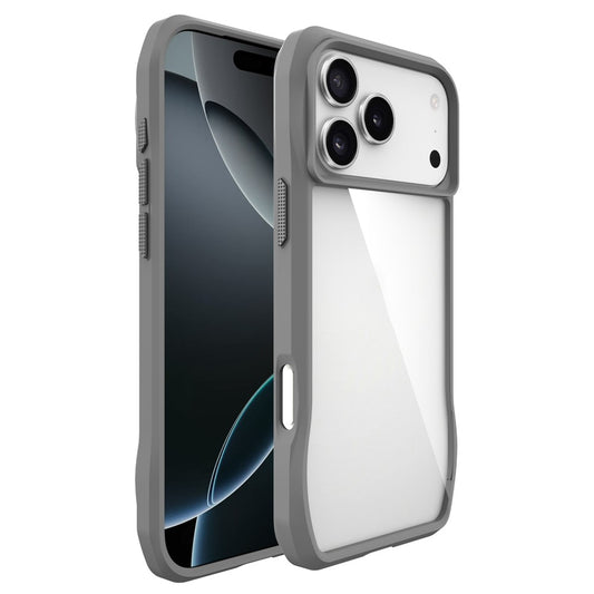 For iPhone 17 Pro Max Case Anti-Scratch TPU + PC Hybrid Phone Cover - Grey