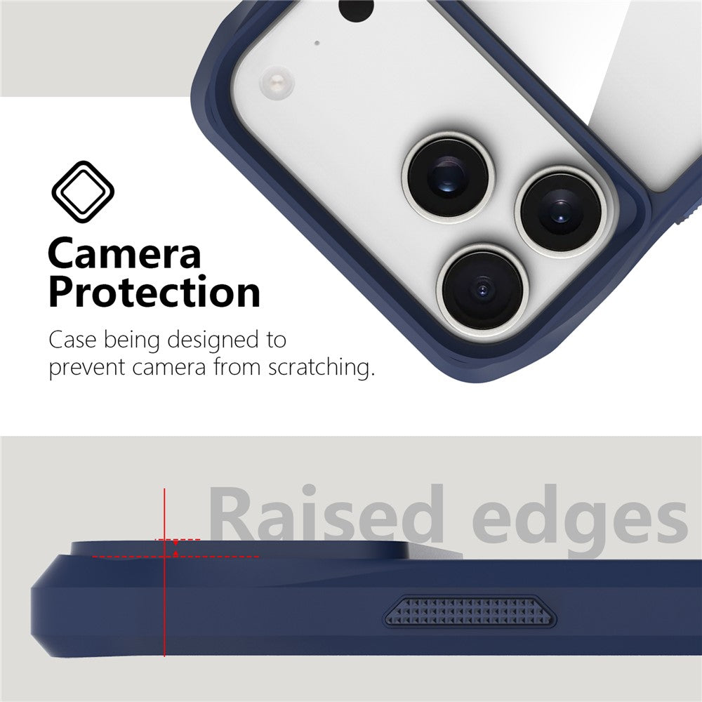 For iPhone 17 Pro Max Case Anti-Scratch TPU + PC Hybrid Phone Cover - Blue