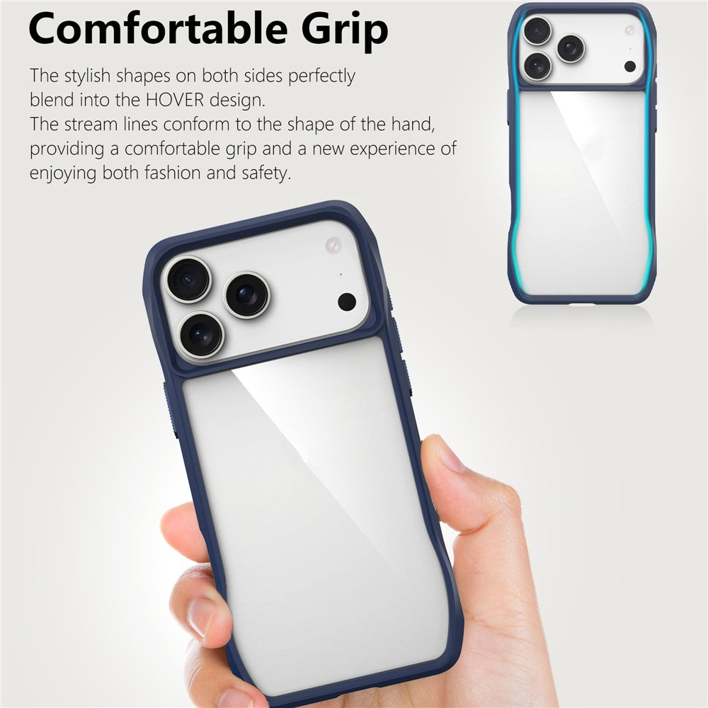 For iPhone 17 Pro Max Case Anti-Scratch TPU + PC Hybrid Phone Cover - Blue