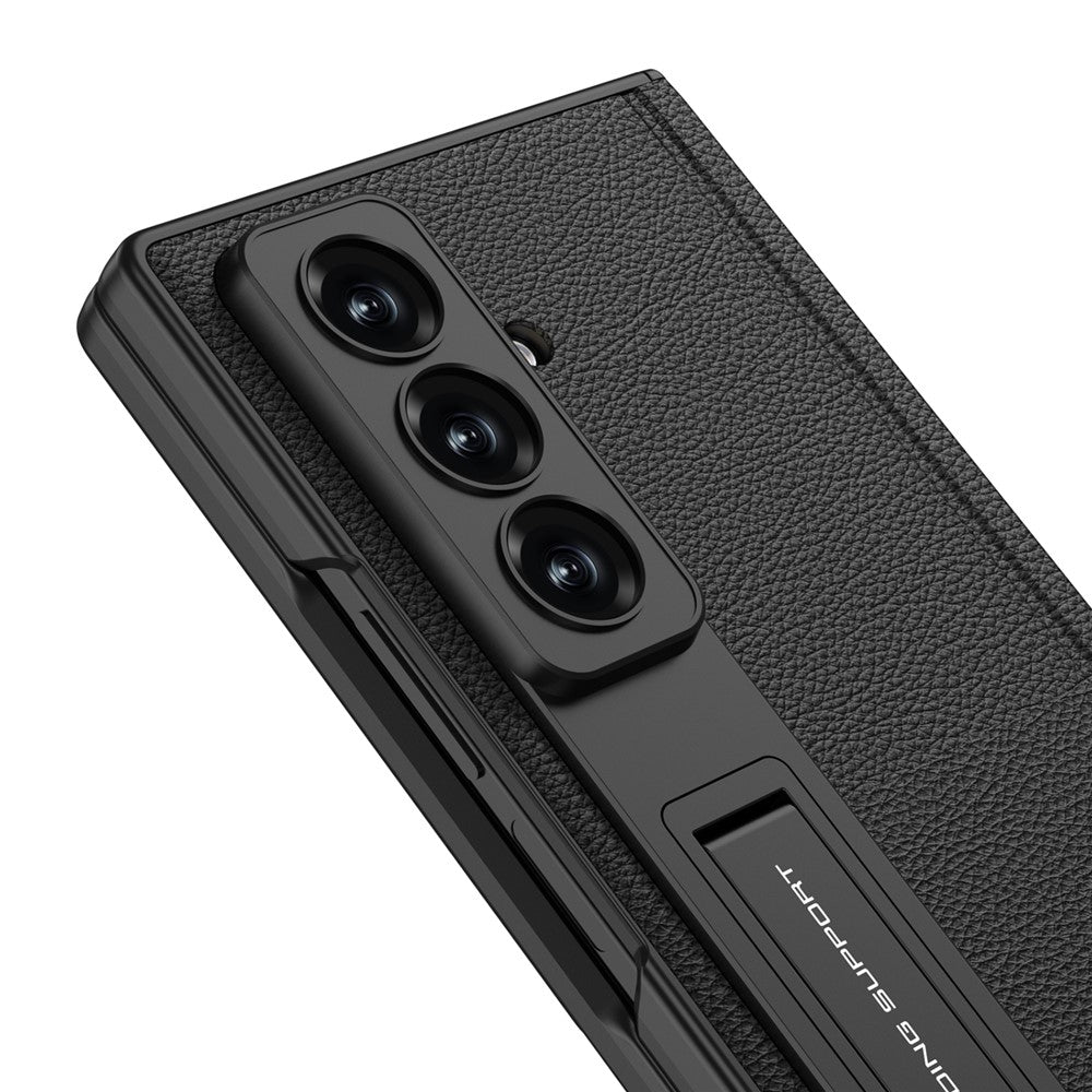 GKK For Samsung Galaxy Z Fold7 5G Case with Kickstand Hinge Protection PC + Tempered Glass Phone Cover - Midnight Blue