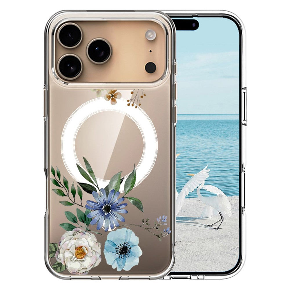 For iPhone 17 Pro Max Case Compatible with MagSafe Pattern Printing TPU PC Phone Back Cover - QHCX 002