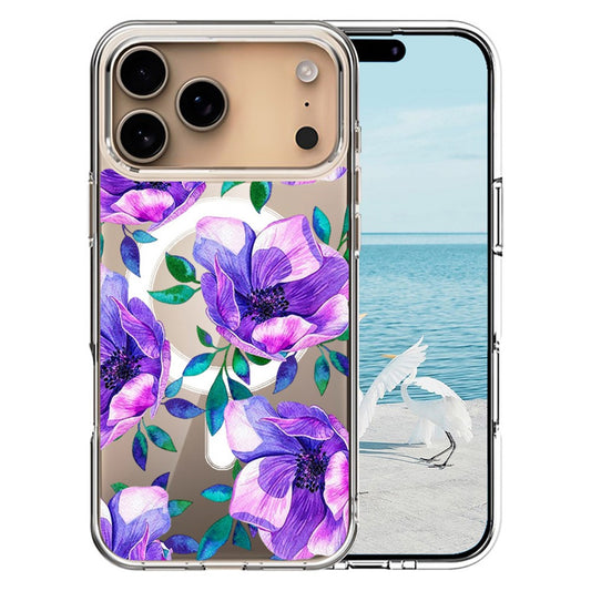 For iPhone 17 Pro Max Case Compatible with MagSafe Pattern Printing TPU PC Phone Back Cover - QHCX 004