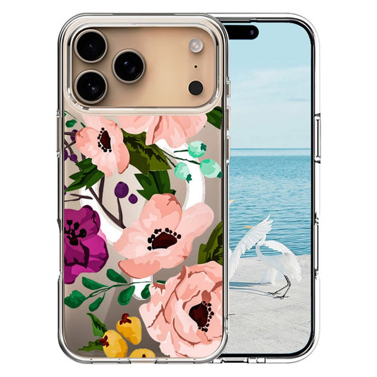 For iPhone 17 Pro Max Case Compatible with MagSafe Pattern Printing TPU PC Phone Back Cover - QHCX 009