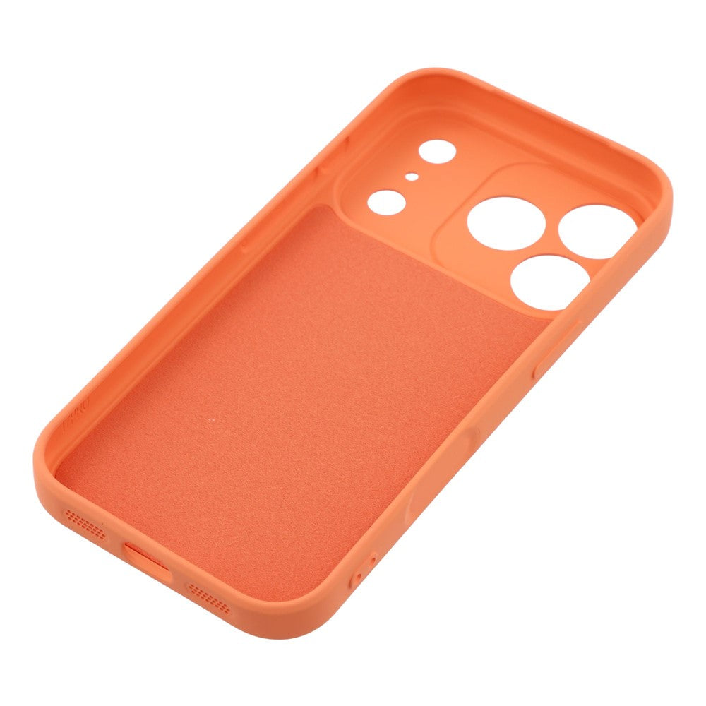 For iPhone 17 Pro Max Silicone Case with Strap Ring Kickstand Phone Cover - Orange