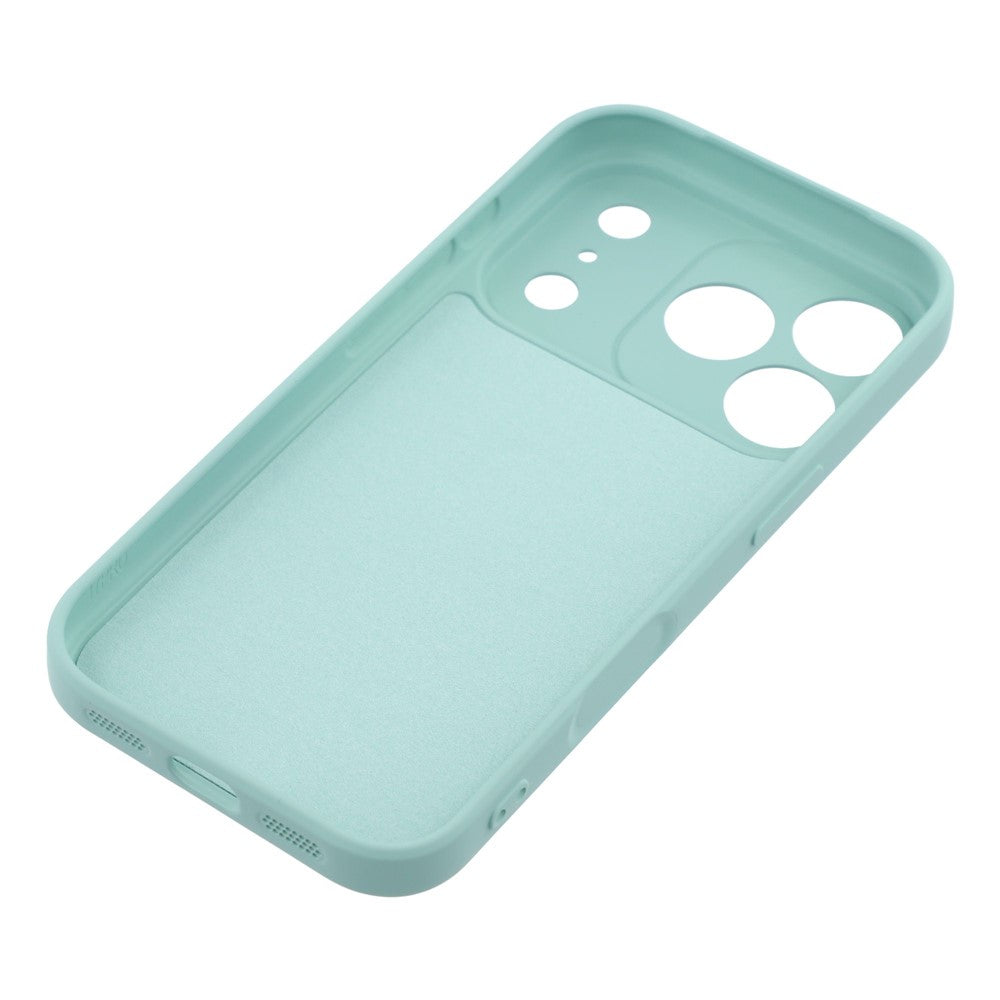For iPhone 17 Pro Max Silicone Case with Strap Ring Kickstand Phone Cover - Sky Blue