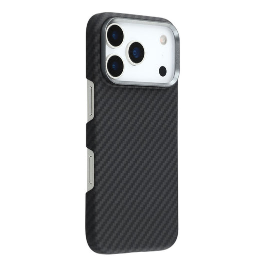 For iPhone 17 Pro Max Magnetic Case 1500D Coarse Texture Aramid Fiber Phone Cover with Metal Lens Frame