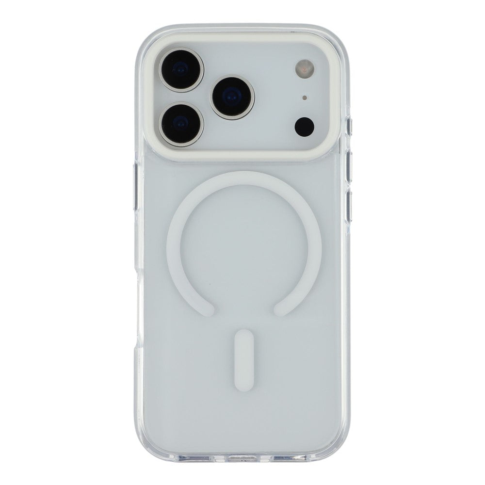 For iPhone 17 Pro Max Case Compatible with MagSafe TPU + PC Clear Back Phone Cover - White